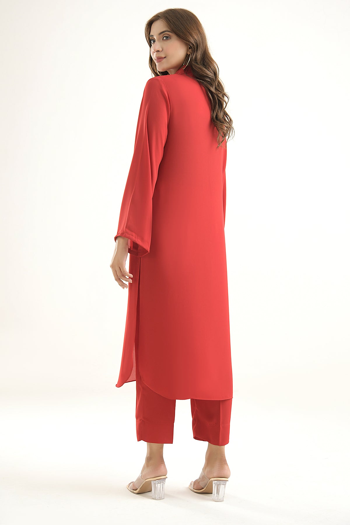 Red Stylish Dress - Peach Republic