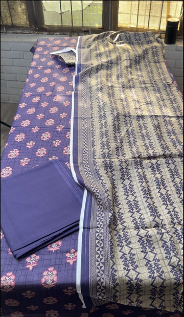 SA9 - Safina Unstitched Printed Lawn 3P