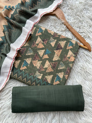 SA72 - Safina Printed Khaddar Jacquard 3P