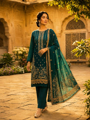 ZNC358 - Charizma Unstitched Embroidered Lawn 3P