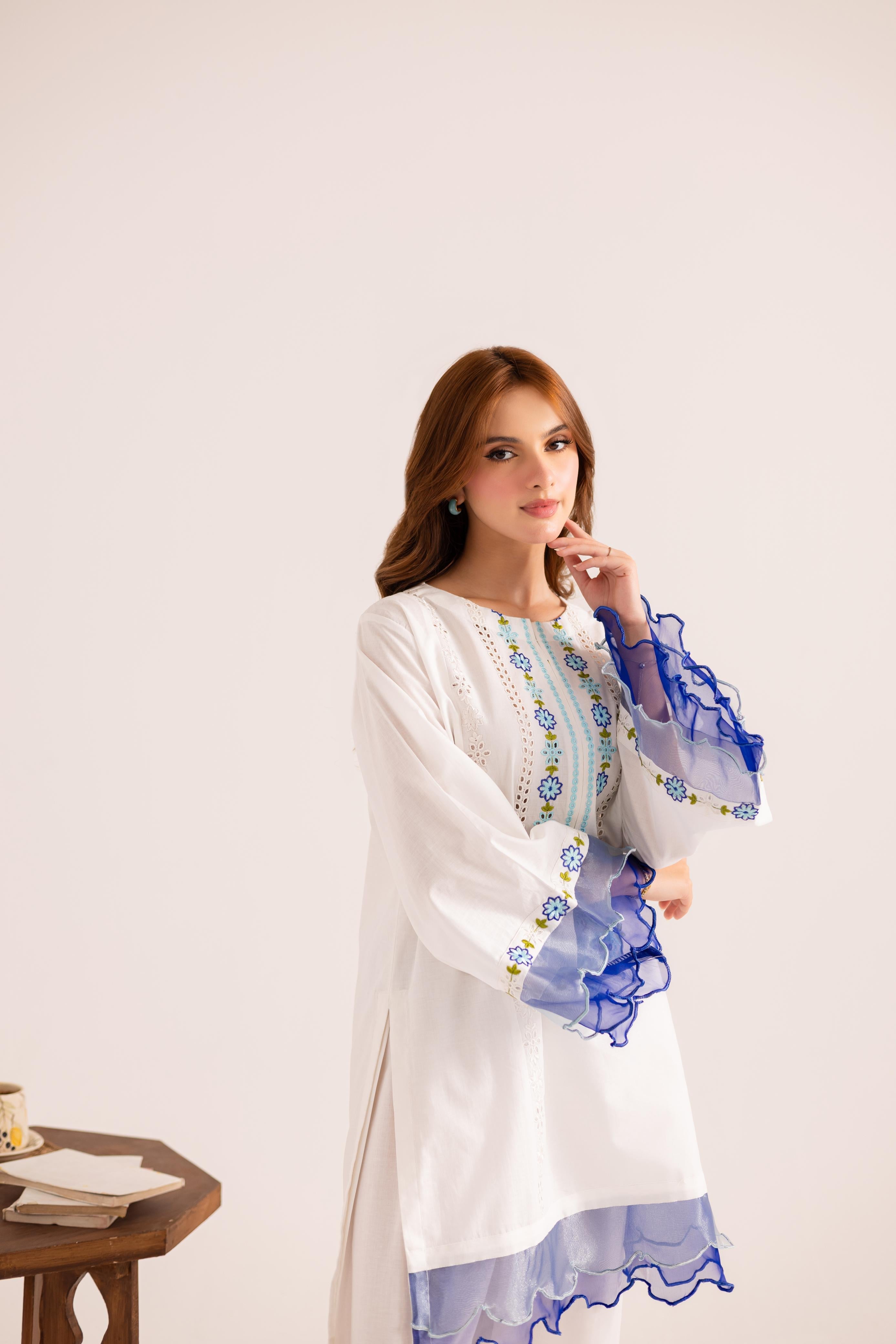 2PC Embroidered Dress - 1131