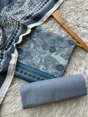 SA34 - Safina Printed Khaddar Jacquard 3P