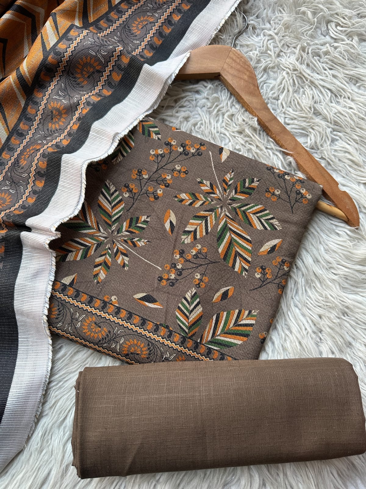 SA64 - Safina Printed Khaddar Jacquard 3P