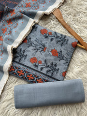 SA76 - Safina Printed Khaddar Jacquard 3P