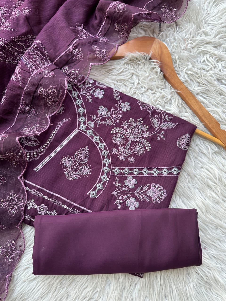 NU12 - Nureh Unstitched Embroidered Doriya 3P