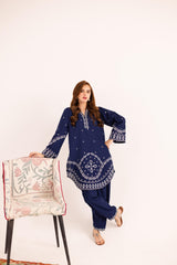 2PC Summer Embroidered Dress - 1137