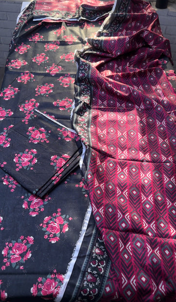 SA23 - Safina Unstitched Printed Lawn 3P