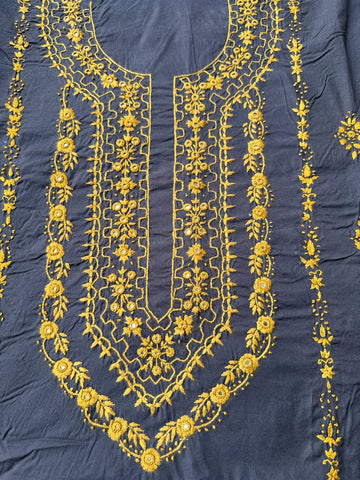 Grey Black - Hand Made Embroidered 3P