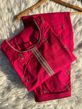 Pink Crimson - Unstitched Hand Embroidered 2P