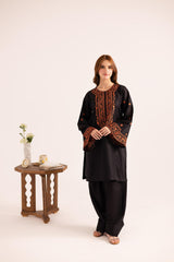 2PC Embroidered Dress - 1141