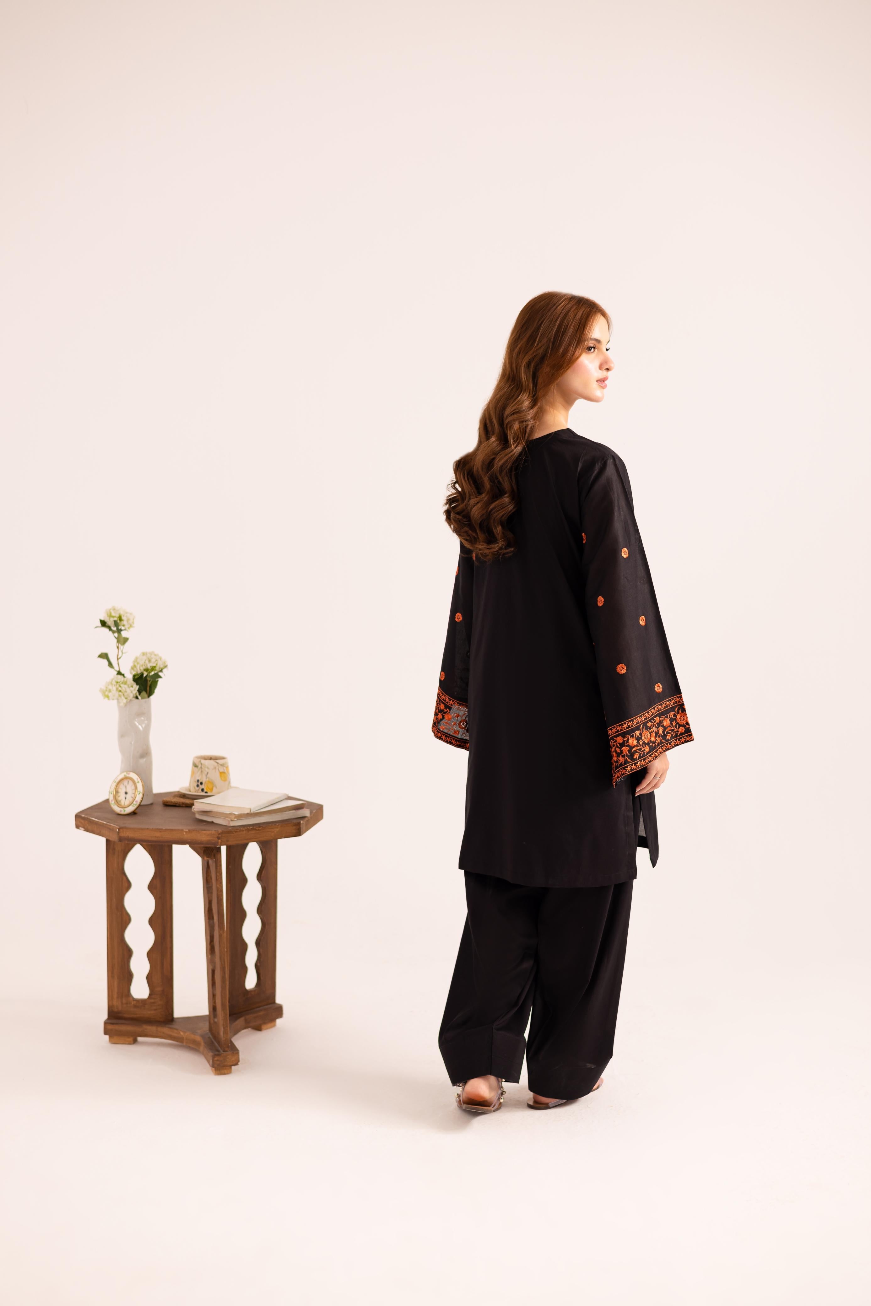 2PC Embroidered Dress - 1141