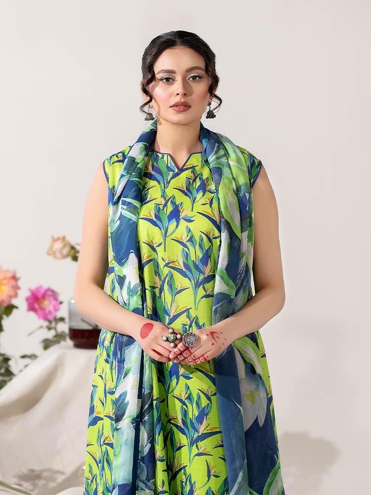 KS12 - Unstitched Printed Lawn 3P