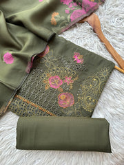 NU8 - Nureh Unstitched Embroidered Jacqaurd 3P