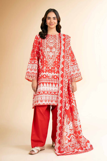 42501662 - Nishat Lawn Paste Embroidered 3P