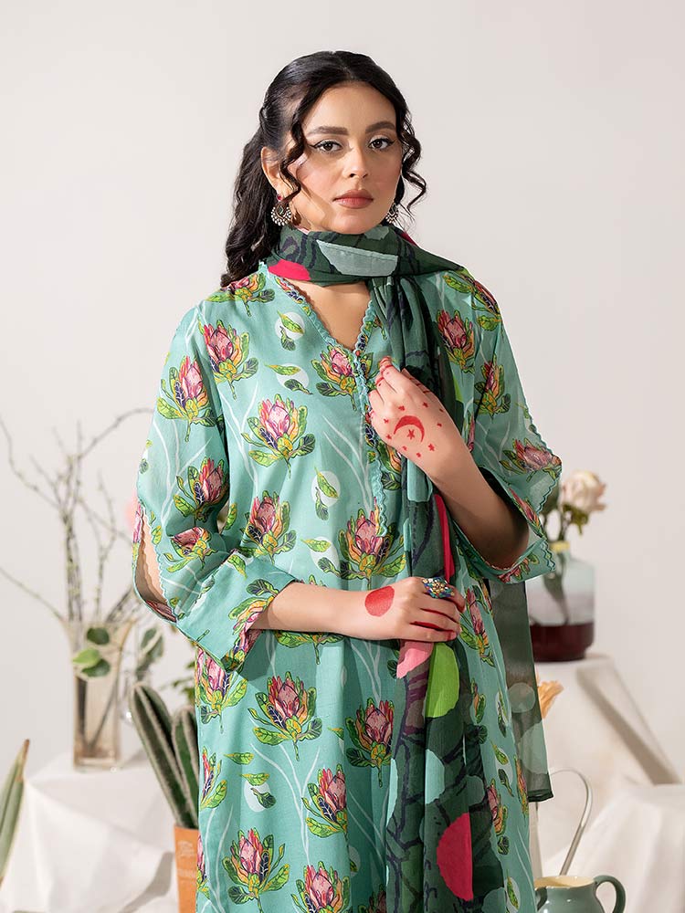 KS06 - Unstitched Printed Lawn 3P