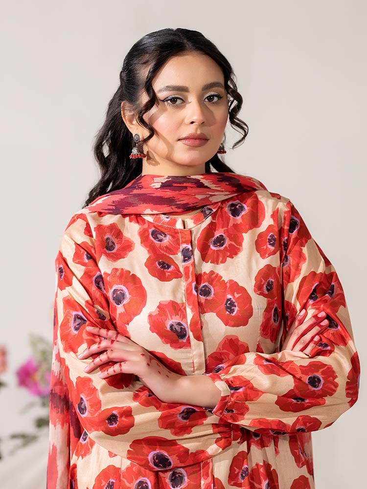 KS07 - Unstitched Printed Lawn 3P