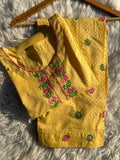 Daffodil Yellow - Hand Embroidered 2P (unstitched)