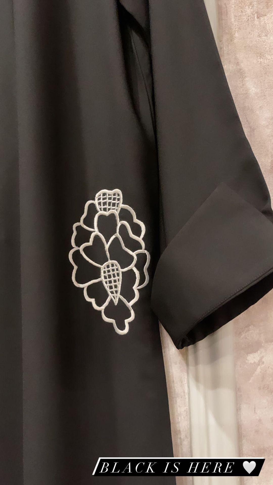 Black embroidered two pc