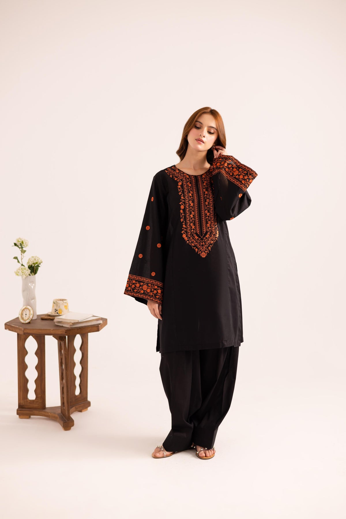 2PC Summer Embroidered Dress - 1141