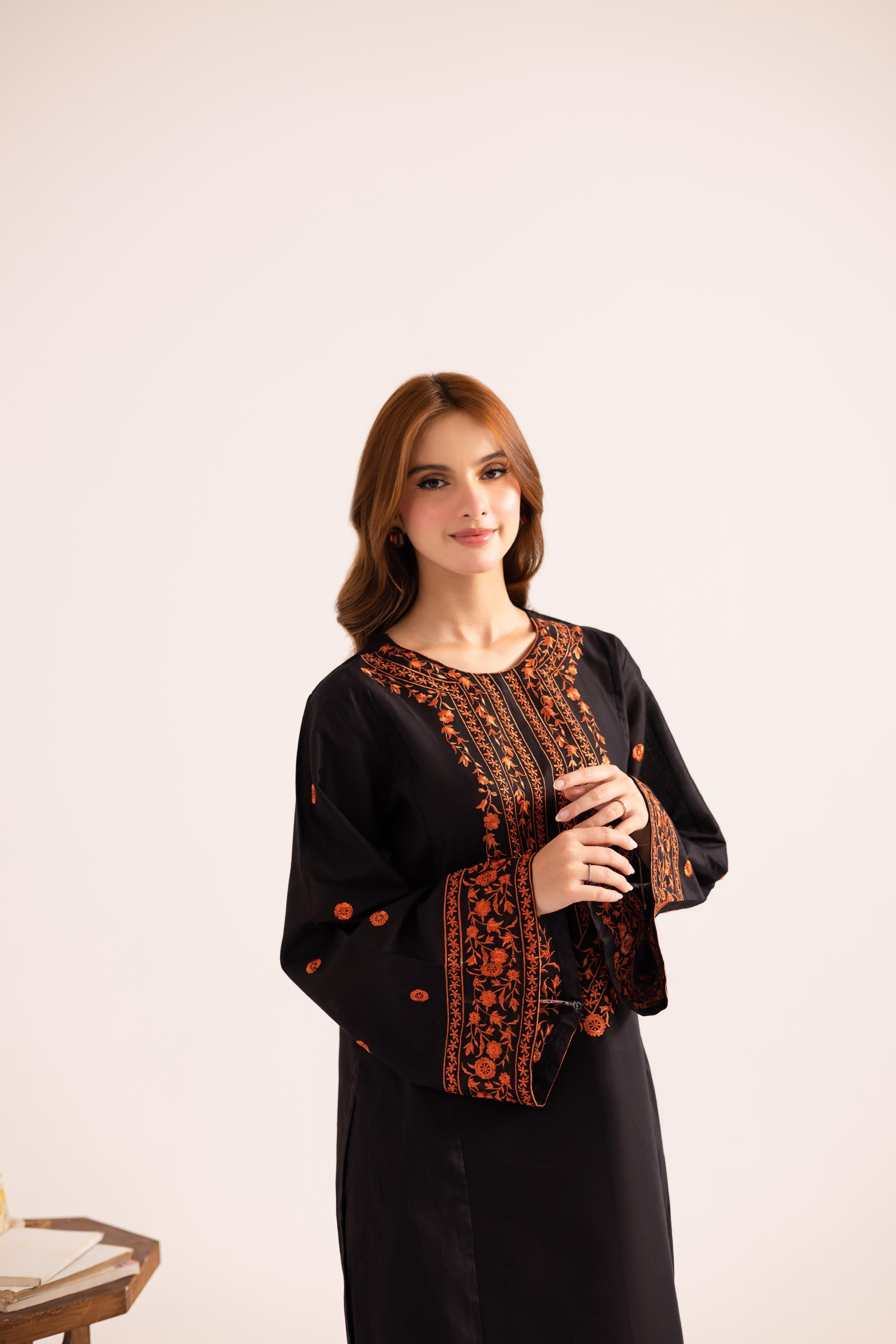 2PC Embroidered Dress - 1141