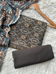 SA82 - Safina Printed Khaddar Jacquard 3P