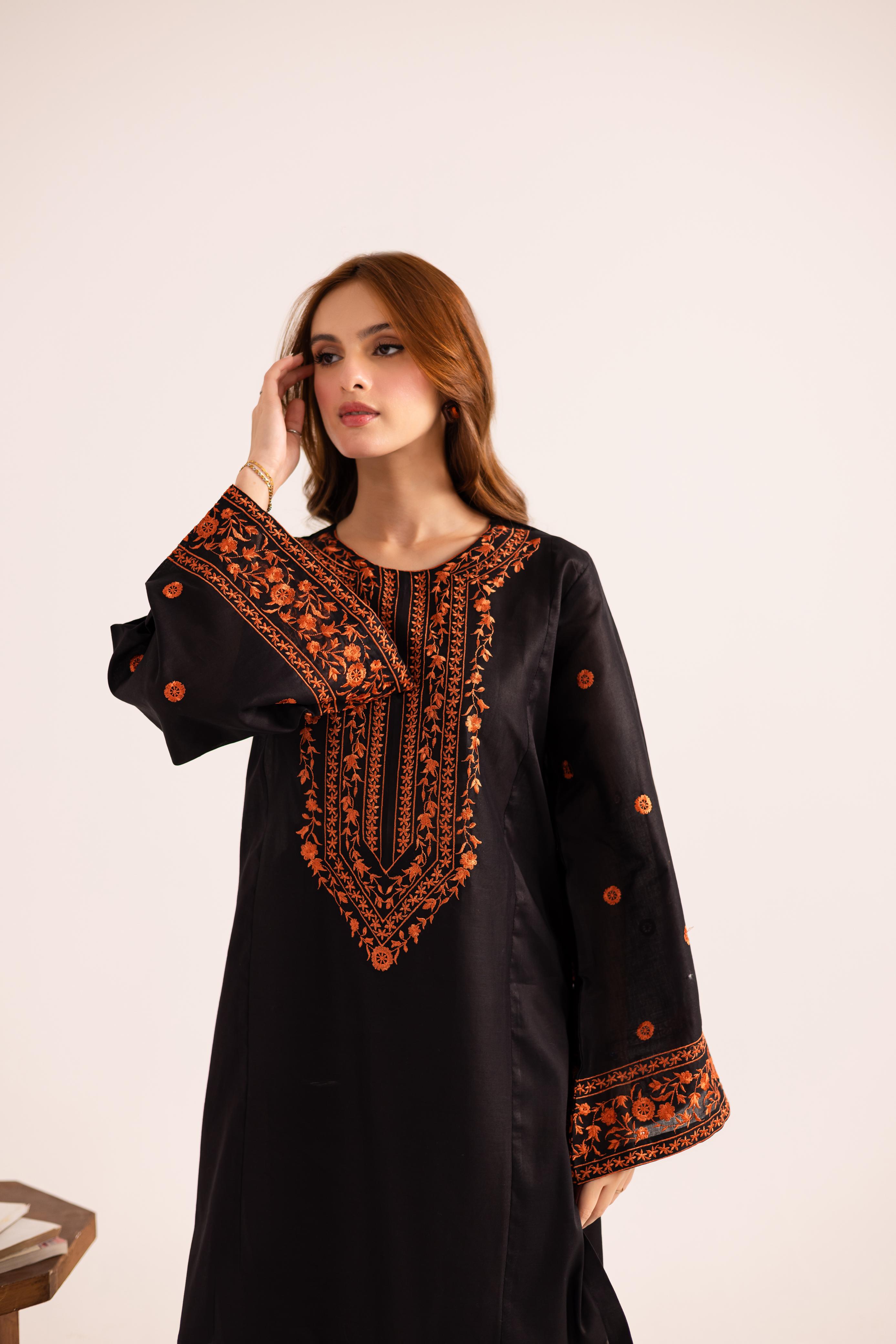 2PC Embroidered Dress - 1141