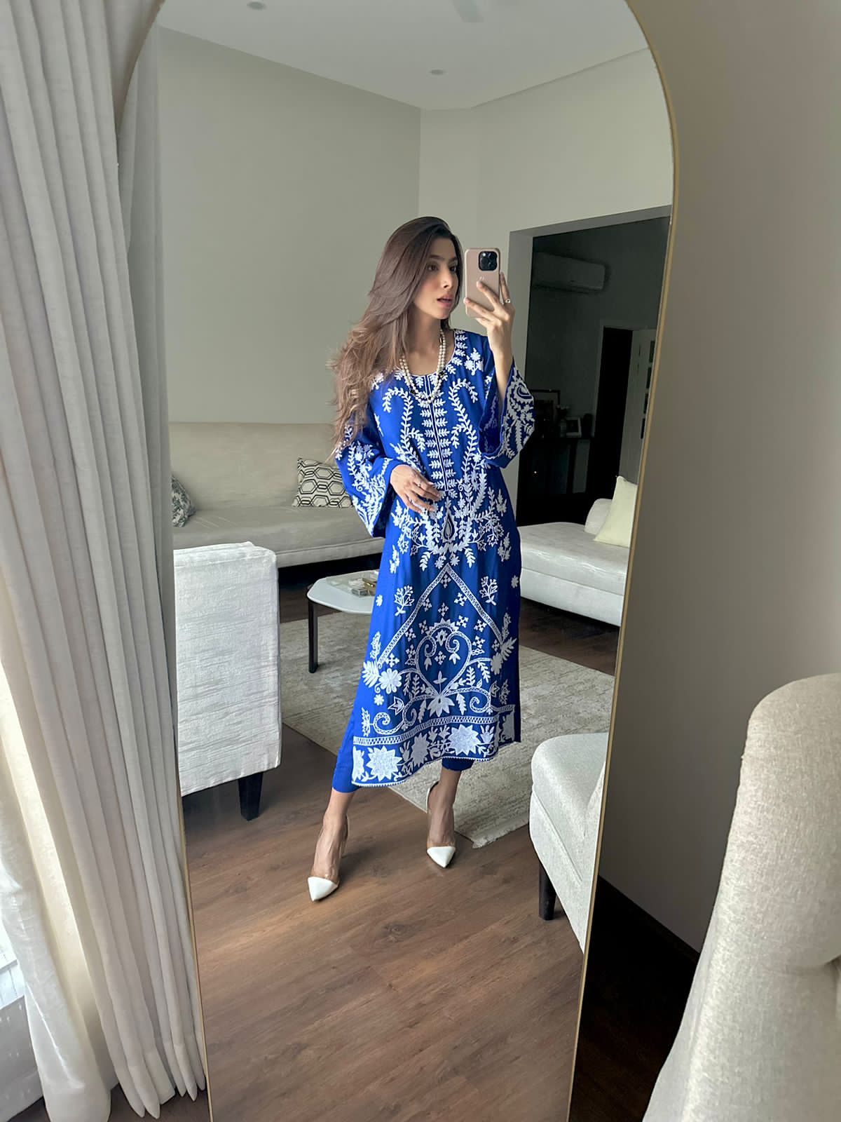 Royal Blue Ari Embroidered Tunic
