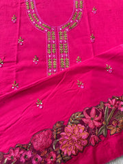 Reddish Pink Mirror Work - Kayseria Embroidered 2P