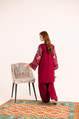 2PC Embroidered Dress - 1140
