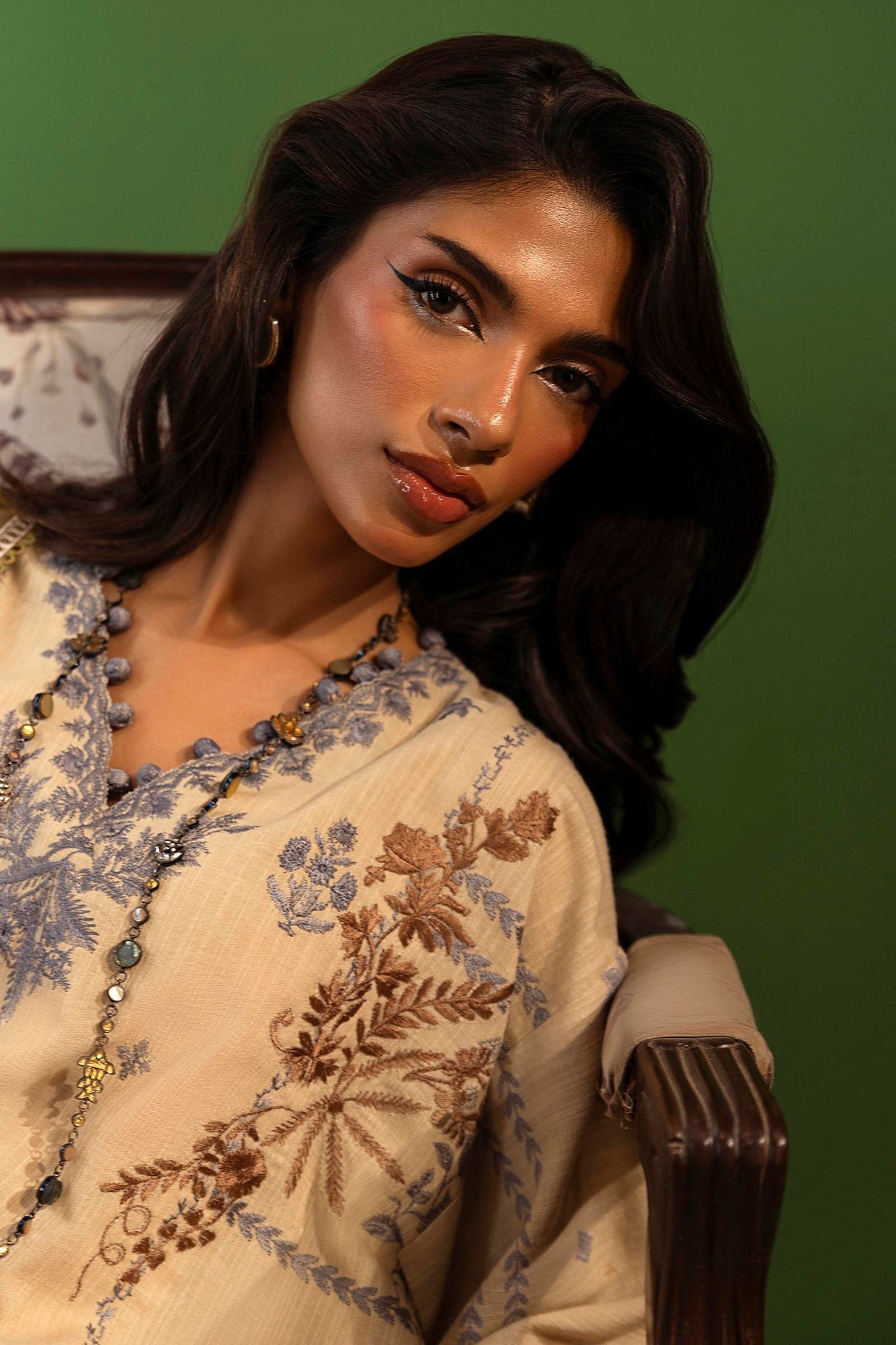 M245 - Sana Safinaz Slub Embroidered 3P