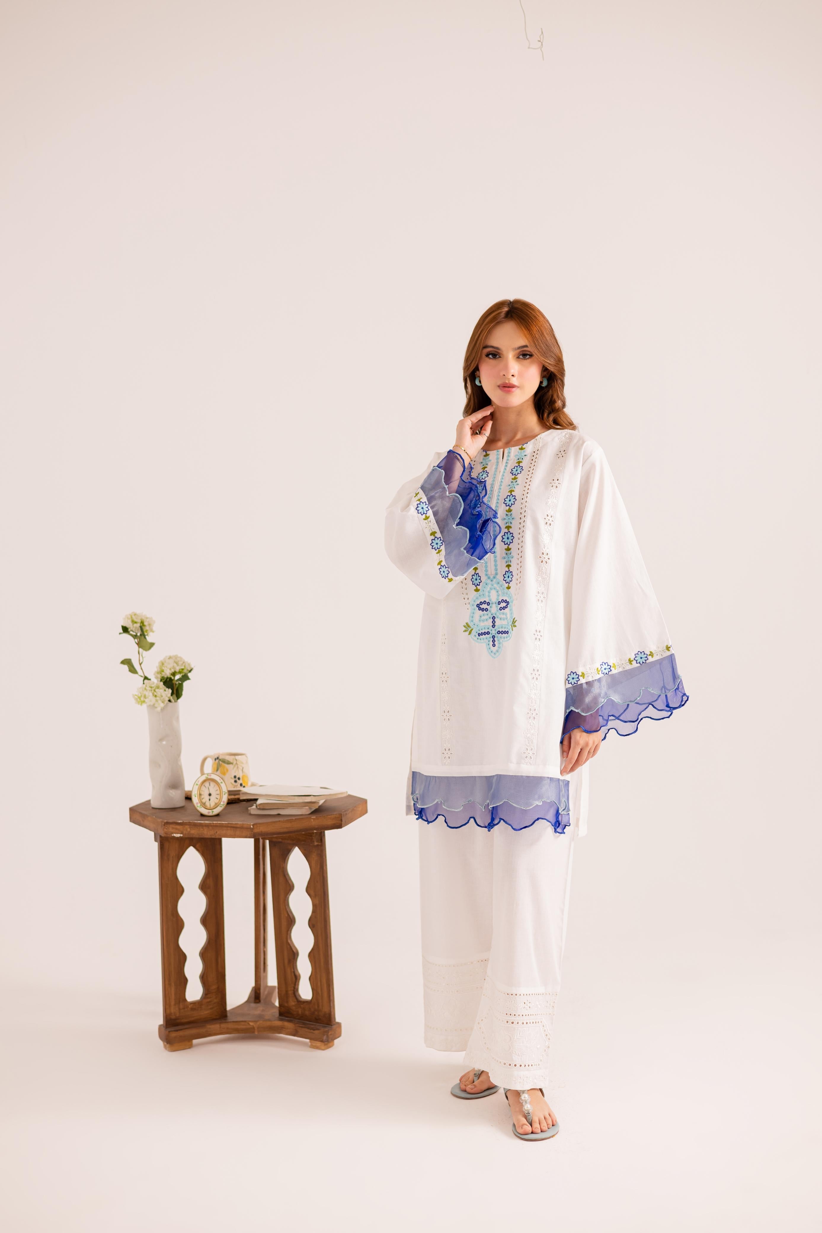 2PC Embroidered Dress - 1131