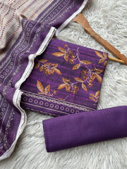 SA52 - Safina Printed Khaddar Jacquard 3P