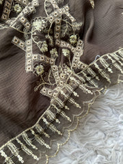 NU9 - Nureh Unstitched Embroidered Doriya 3P