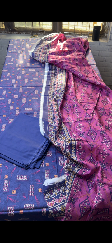 SA11 - Safina Unstitched Printed Lawn 3P