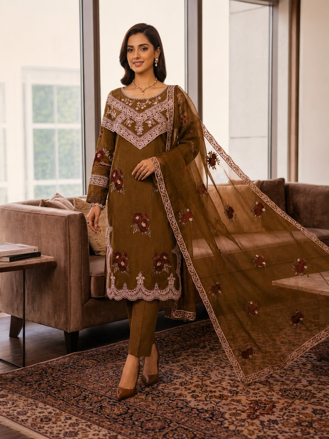 GBR369 - Nureh Unstitched Embroidered Lawn 3P