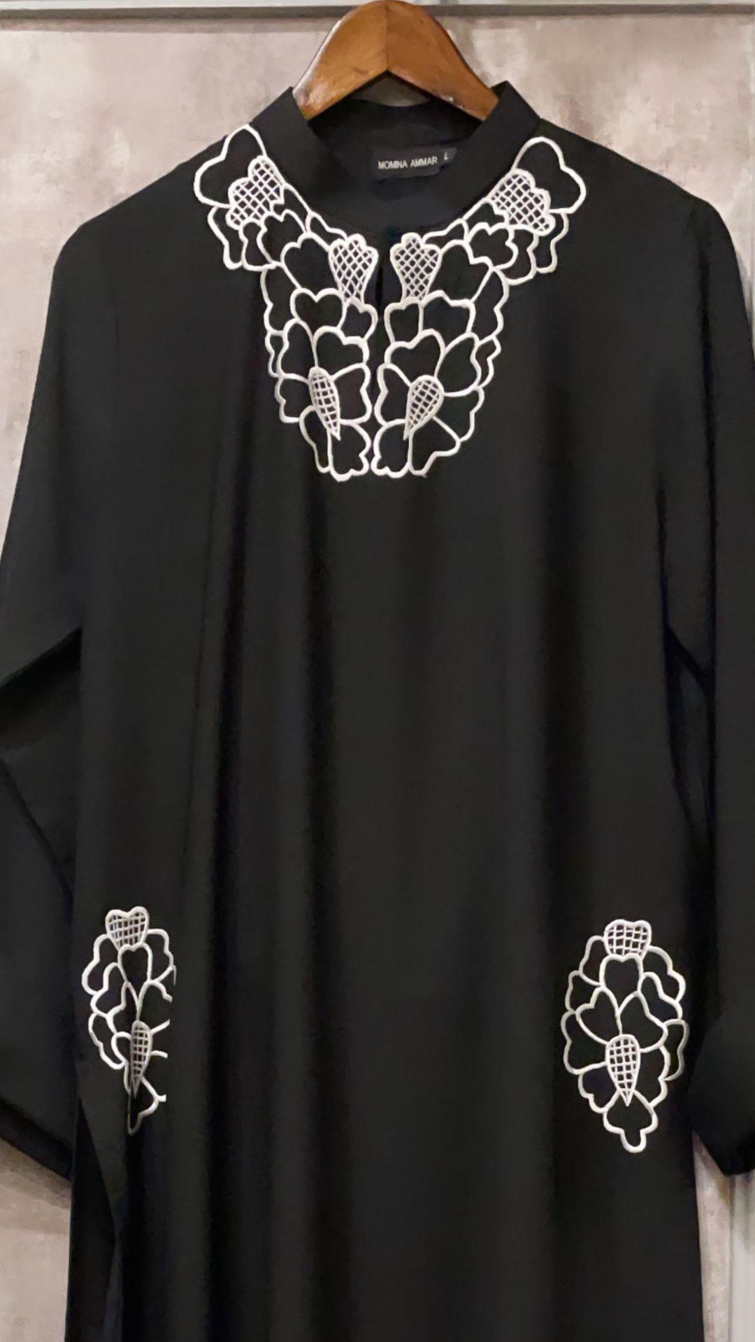 Black embroidered two pc