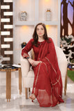 Wine Straight Kurta Set With Dupatta