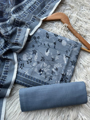 SA62 - Safina Printed Khaddar Jacquard 3P