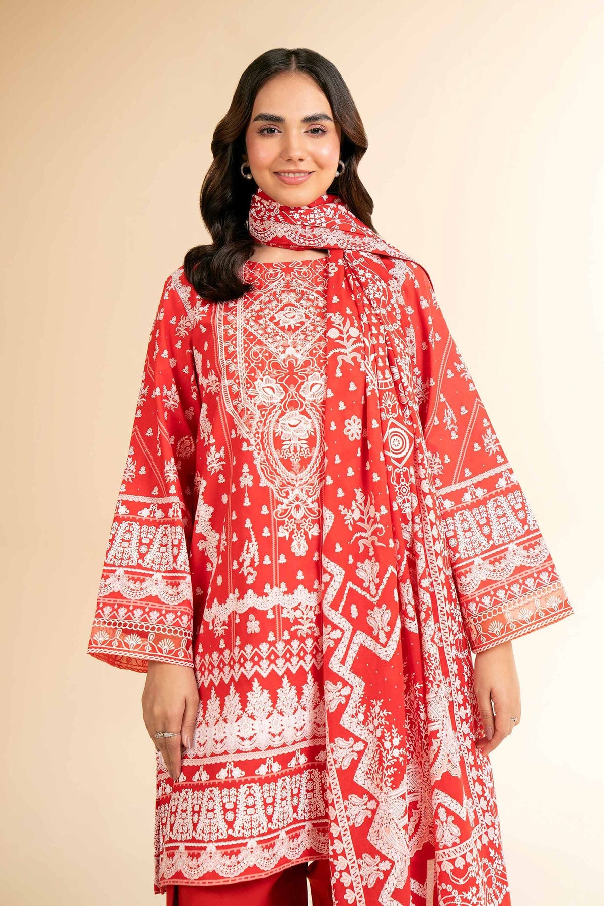 42501662 - Nishat Lawn Paste Embroidered 3P
