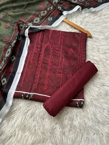 CH69 - Charizma Unstitched Embroidered Lawn 3P