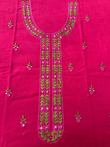 Reddish Pink Mirror Work - Kayseria Embroidered 2P