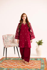 2PC Embroidered Dress - 1140