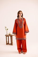 2PC Embroidered Dress - 1134