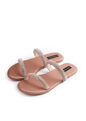 Rose Two Strap Diamanté Slides - Jooti Shooti