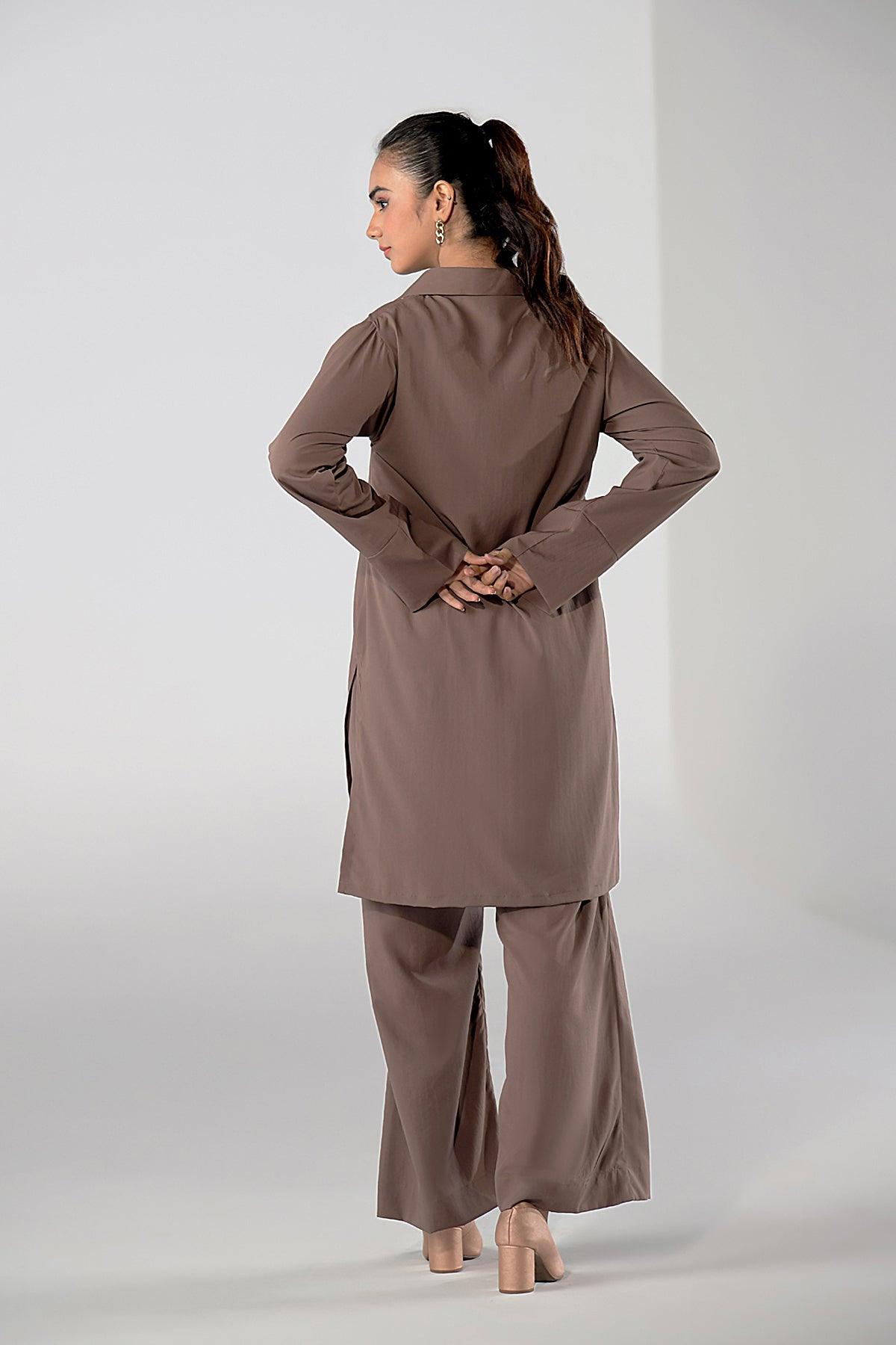 Sandy Brown Tunic Grip Dress - Peach Republic