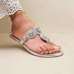 Selena Silver Slides - Jooti Shooti