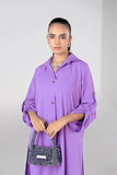 Soft Purple Buttoned Dress - Peach Republic