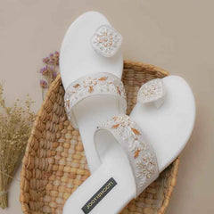 Chameli White Slides - Jooti Shooti