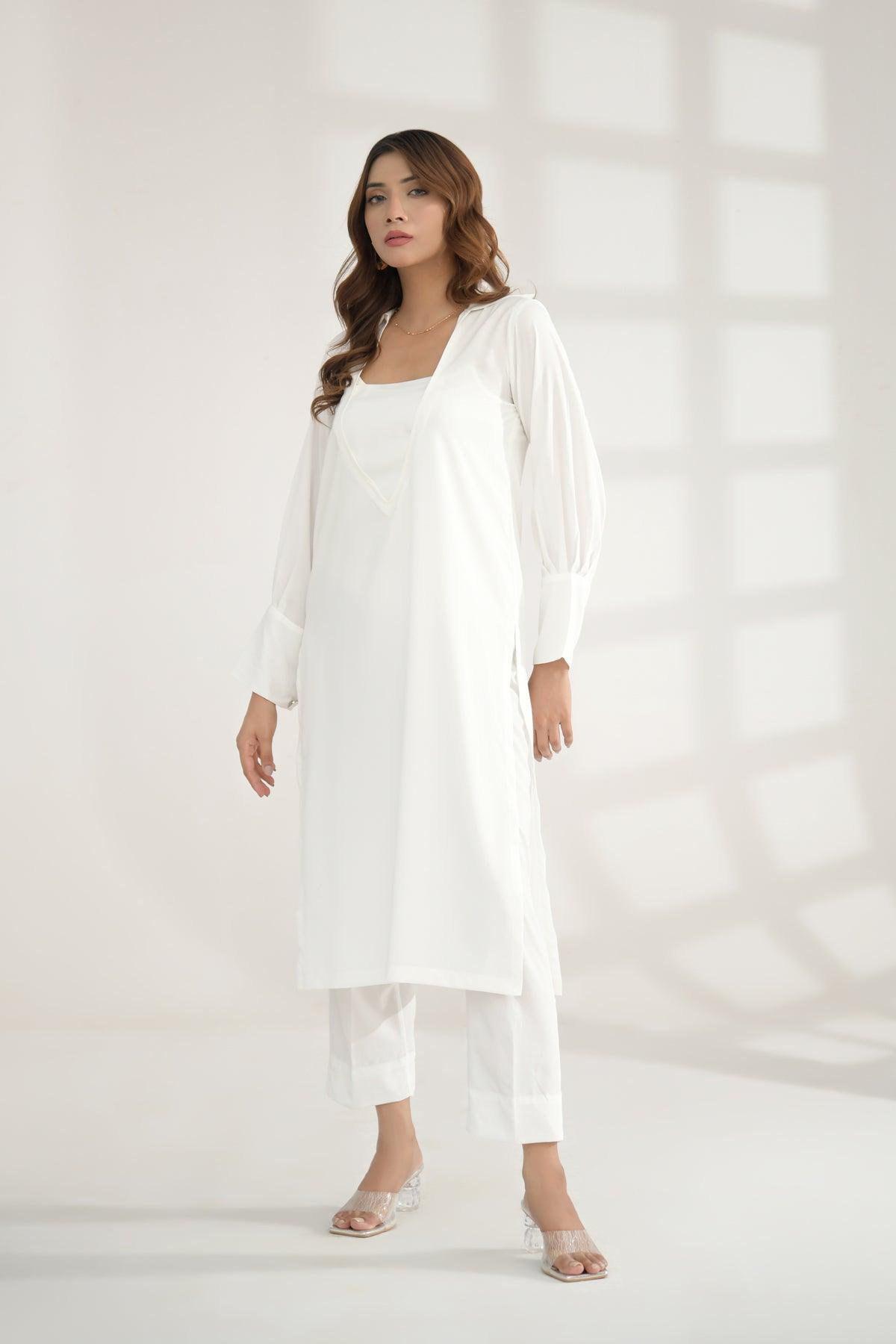 White Chic Grip Dress - Peach Republic