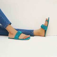 Aloha Ruffle Slides (Green) - Jooti Shooti